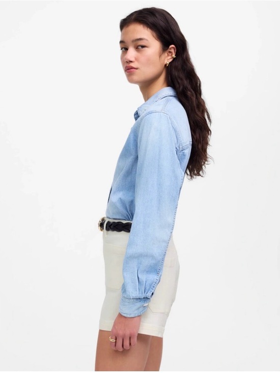 Madewell Women's White Denim Emmett Short Patch Pocket Edition - Size 30” Waist - Picture 5 of 6